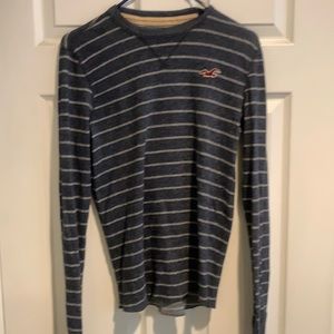 Hollister long sleeve striped blue sweater small
